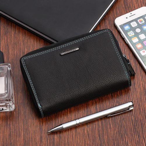 portfel skórzany damski bellugio kolorowy - czarny na Arena.pl