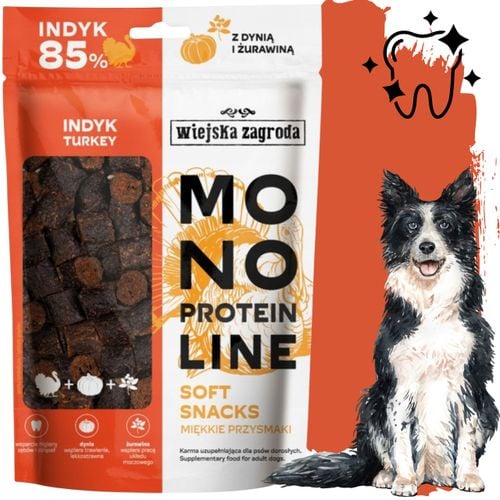 przysmaki dla psa indyk monoproteinowe miękkie smaczki wiejska zagroda 115g na Arena.pl