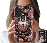 ETUI DO SAMSUNG GALAXY A33 5G - KOBIECE, MODNE WZORY, KŁÓDKA SERCE RÓŻA