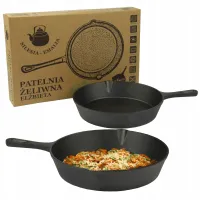 PATELNIA ŻELIWNA GRILLOWA 26 CM INDUKCJA GAZ NA OGNISKO CIĘŻKA TRADYCYJNA