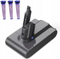 BATERIA ZAMIENNA+3X FILTR DO DYSON V7 21.6V 6000 MAH 129.6wh ZAMIENNIK