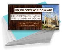 Wizytówki firmowe Foliowane 1000szt wiele wzorów usługi ogólnobudowlane
