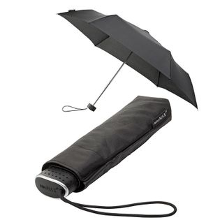 Mała klasyczna płaska parasolka damska, czarna