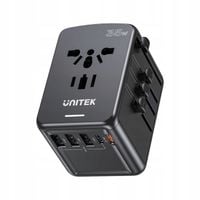Adapter podróżny UNITEK P1121ABK01 35W (EU/US/UK/AUS) Czarny