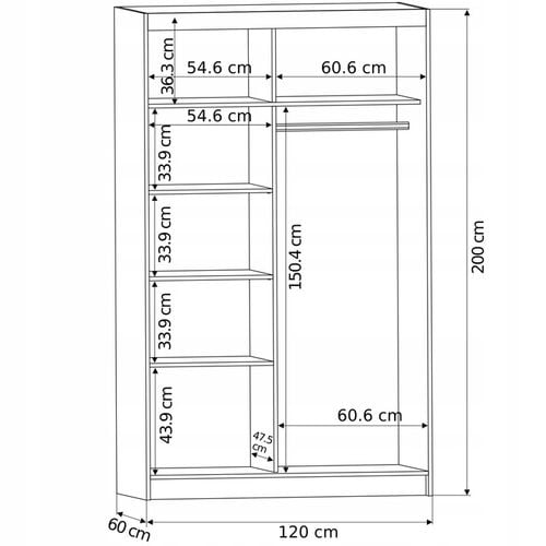 Szafa przesuwna Vega IV 120 cm na Arena.pl