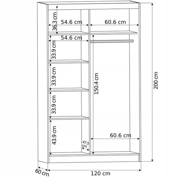 Szafa przesuwna Vega IV 120 cm zdjęcie 5