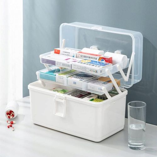 ORGANIZER POJEMNIK NA LEKI TABLETKI DUŻA ROZKŁADANA APTECZKA XXL PUDEŁKO na Arena.pl