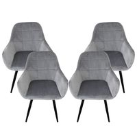 18153-2 Komplet Krzeseł Tapicerowanych Welurowych 4szt do Kuchni Salon