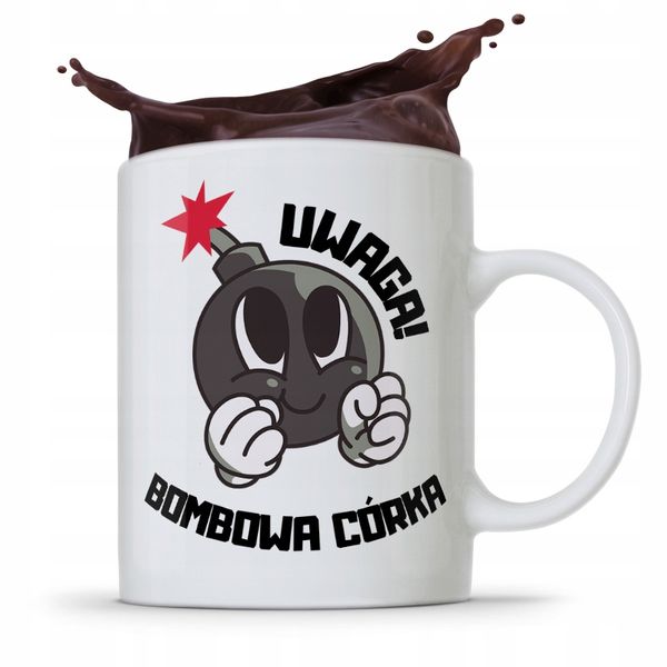 Kubek Prezent Dla Córki Uwaga Bombowa Córka Z Nadrukiem Ze Zdjęciem zdjęcie 1