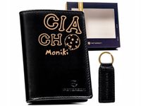 Portfel SKÓRA zestaw prezent dla niego DEDYKACJA dla CHŁOPAKA NARZECZONEGO