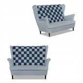 Sofa kanapa uszak CAROL DUO skandynawska Family Meble szaro - granatowa