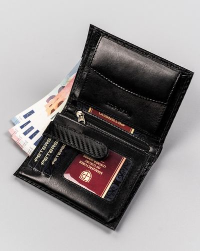 skórzany portfel męski o karbowanym wykończeniu - peterson na Arena.pl