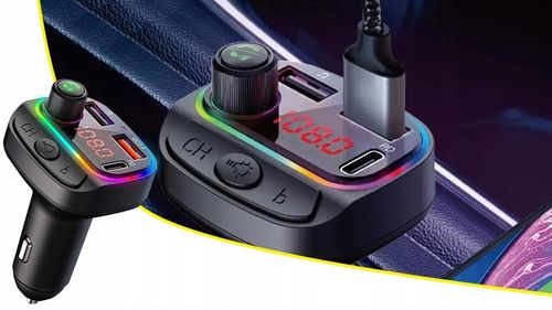 Transmiter bluetooth samochodowy FM USB szybka ładowarka samochodowa na Arena.pl