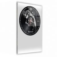 Zegar Ścienny z płyty winylowej na lustrze ZNAKI ZODIAKU 12 wzorów 29x59cm