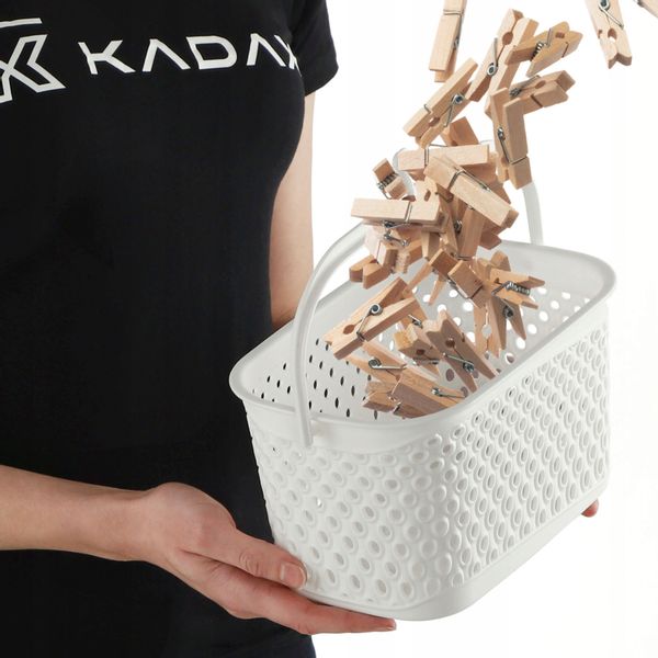 KADAX Koszyk Wiszący Na Klamerki Pojemnik Na Spinacze Biały zdjęcie 2
