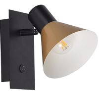 Sypialniany kinkiet Alvaro 3157 reflektorek do czytania czarny złoty