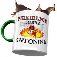 Kubek Zielony Dla Antoniny Dziewczyny Na Prezent Z Nadrukiem Ze Zdjęciem