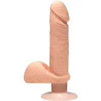 doc johnson perfect d 18 cm - model z przyssawką i funkcją wibracji
