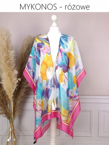 JEDWABNE PAREO CHUSTA TUNIKA PLAŻOWA BOHO KOLORY na Arena.pl