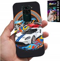 ETUI DO XIAOMI NOTE 9 - SPORTOWE SAMOCHODY, WYŚCIGI CASE + SZKŁO