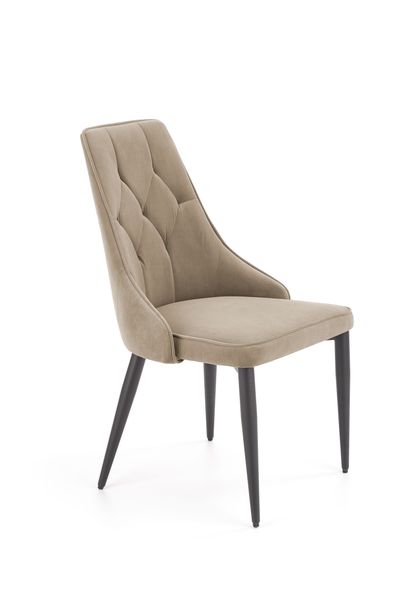 W133 KRZESŁO BEŻOWE FABRO TAPICEROWANE zdjęcie 1