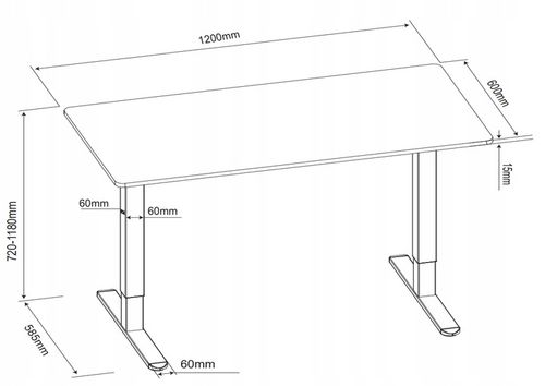 BIURKO ELEKTRYCZNE GAMINGOWE REGULOWANE 120 CM REGULACJA WYSOKOŚCI na Arena.pl