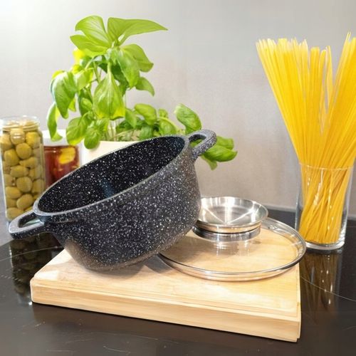 Zestaw garnków Edenberg GARNKÓW PATELNI AKCESORIÓW MARMUR aluminiowe 17 el na Arena.pl