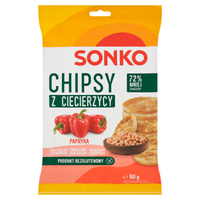 Sonko Chipsy z ciecierzycy o smaku papryki 60 g x 12 sztuk