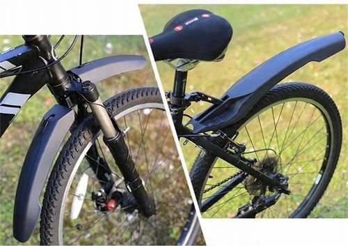 BŁOTNIKI ROWEROWE ZESTAW KOMPLET PRZÓD TYŁ WACHLARZE 26 27 28 29 CZARNY na Arena.pl