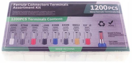 Zestaw tulejek, końcówek kablowych izolowanych 1200szt + zaciskarka Do na Arena.pl