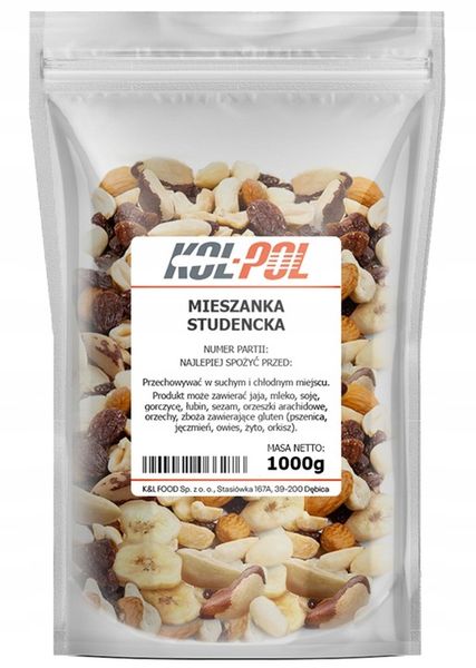 MIESZANKA STUDENCKA 1kg Orzechy bakalie naturalna przekąska jakość zdjęcie 4