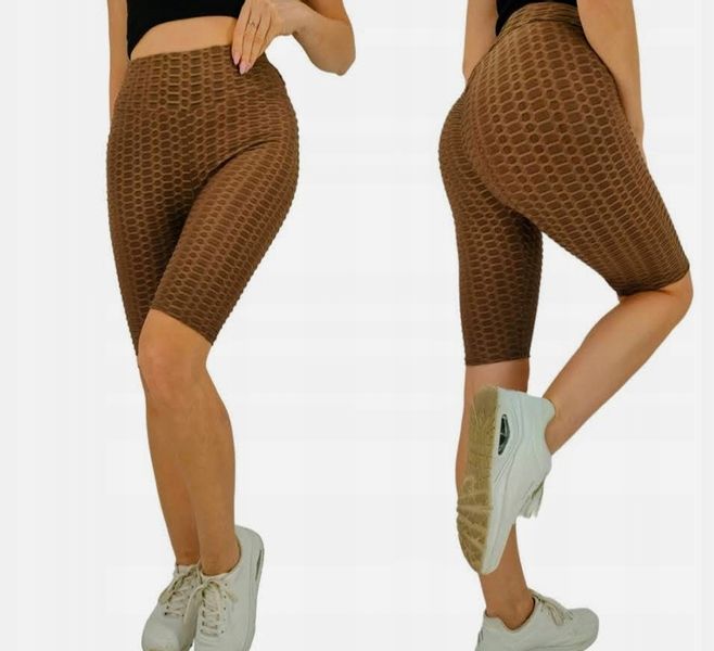 SPODENKI PUSH UP karbowane Kolarki legginsy MIEGO rozmiar L/XL BRĄZOWE zdjęcie 1
