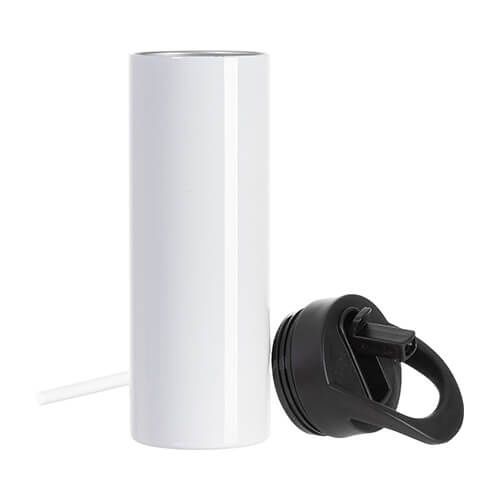 Bidon - butelka na napoje 600 ml z pokrywką z uchwytem do sublimacji - biała na Arena.pl