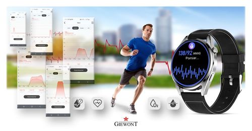 Smartwatch Giewont Vertex SmartCall GW450-5 Silver/Carbon Leather na Arena.pl