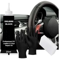 ZESTAW DO RENOWACJI SKÓRY CZARNA SZPACHLA PŁYNNA SKÓRA ŻEL + GĄBKA RĘKAWICE