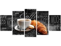 70CM 150CM OBRAZ 5 ELEM CZARNA KAWA ŚCIENNY