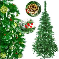 ośnieżona choinka sztuczna elegancka 160 cm + stojak + szyszki + jarzębina