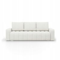KANAPA ABRIELLE Rozkładana Wygodna Funkcja Spania Sofa BIAŁA Kremowa