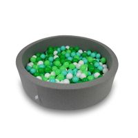 Suchy basen 110x30cm szary z piłeczkami 400szt (białe, seledynowe, miętowe, zielone)