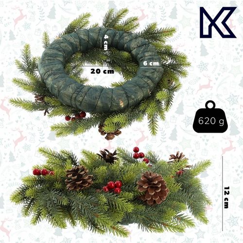 WIANEK ŚWIĄTECZNY STROIK NA DRZWI STÓŁ WIENIEC OZDOBA PREMIUM ŚWIĘTA 45 cm na Arena.pl