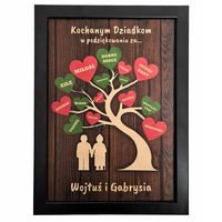 PREZENT NA DZIEŃ BABCI I DZIADKA drewniany obraz podziękowanie