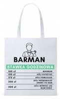 Dla Barmana Bartender Torba Eco Biała Shopper Z Nadrukiem Ze Zdjęciem