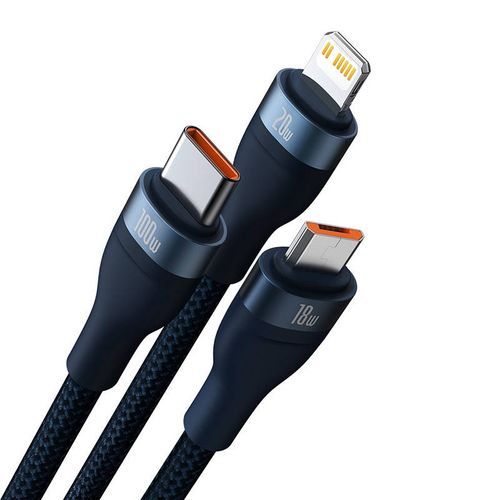 Kabel USB 3w1 Baseus Flash Series 2, 1.5m, Niebieski na Arena.pl