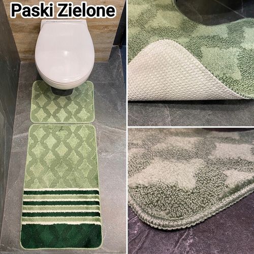 Komplet 2-częściowy dywanik łazienkowy podgumowany szybkoschnący mix wzorów na Arena.pl