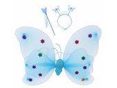 Strój motyl motylek skrzydła wróżka led kostium niebieski