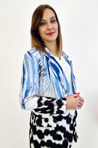 Niebieska Wzorzysta Marynarka w Pióra UNI na Arena.pl