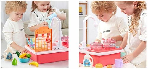 ZLEW ZLEWOZMYWAK kuchenka kuchnia dla dzieci palniki kran z wodą GARNKI na Arena.pl