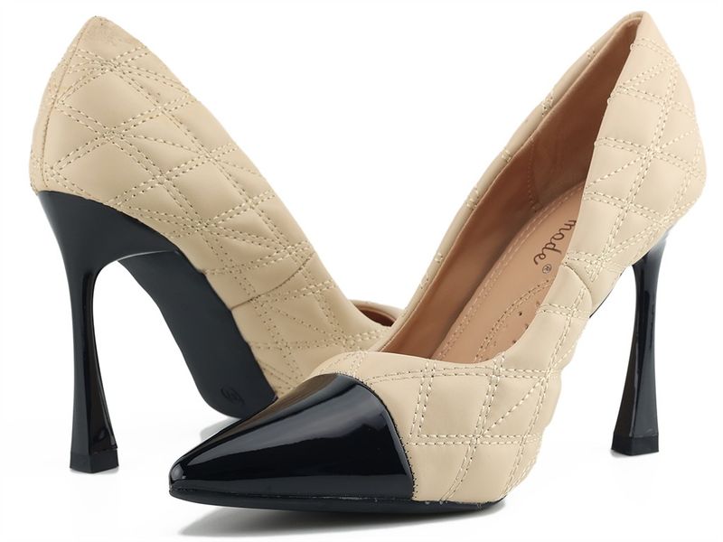 Beżowe matowe szpilki damskie 40 zdjęcie 5