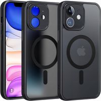 Etui do iPhone 11 do MagSafe WZMACNIANE 360° CZARNY MAT Szkło ochronne