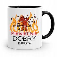 Dla Baristy Baristki Kawiarki Kubek Czarny Prezent Z Nadrukiem Ze Zdjęciem
